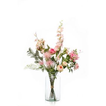 Artificial flower bouquet FEME, light pink, 3ft/90cm, Ø16"/40cm