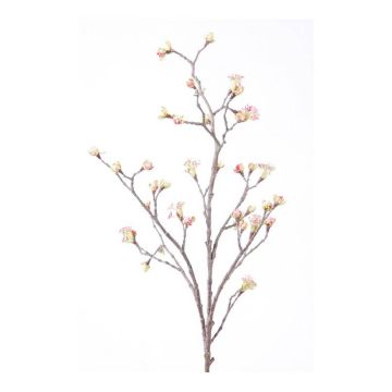 Artificial maple spray LIUVA with flowers, light pink, 4ft/110cm