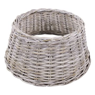 Christmas tree basket MACARIO made of rattan, white limed, 10"/26cm, Ø26"/65cm