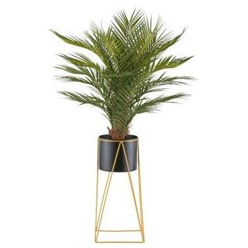 Plastic palm tree Areca WILSON in metal pot, with stand, 4ft/110cm