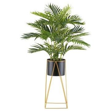 Plastic palm tree Kentia WILSON in metal pot, with stand, 4ft/110cm