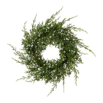 Decorative juniper wreath FAPLO with berries, green, Ø12"/30cm