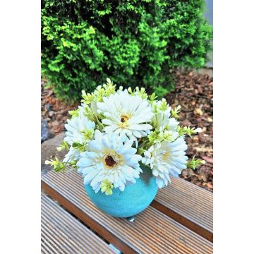 Decorative bouquet Gerbera TEMBAR, cream-white, 12"/30cm, Ø9"/22cm