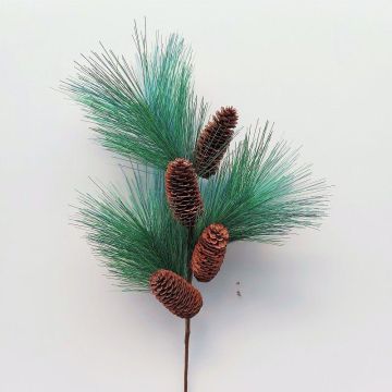 Artificial pine branch AZMERA with cones, green, 26"/65cm