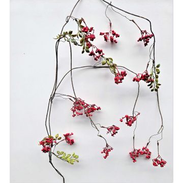 Decorative elderberry garland CHAMBAL with fruits, red, 5ft/140cm