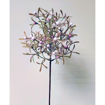 Decorative gaultheria branch VARDALIN with fruits, green-pink, 22"/55cm