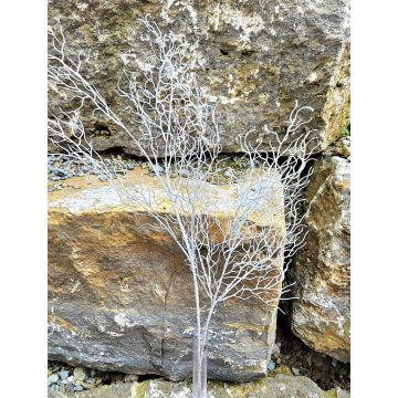 Decorative willow branch DONATELLA, silver, 28"/70cm