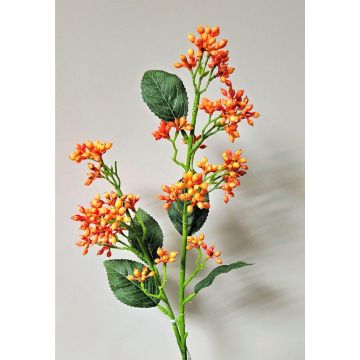 Decorative snowball branch LABIBA with buds, orange, 24"/60cm