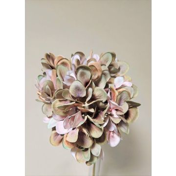 Artificial flower Hydrangea MANDISA, green-pink, 26"/65cm