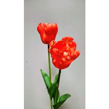 Plastic flower Parrot tulip PETSCHORA, orange, 26"/65cm