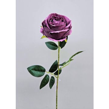 Artificial flower Rose CHERLEN, purple, 24"/60cm, Ø4"/10cm