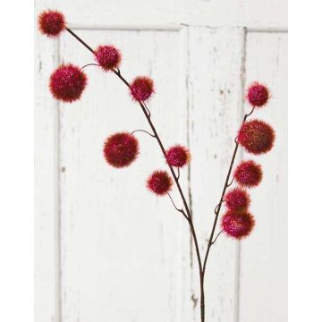 Artificial balloon plant branch ELAENA, fruits, burgundy red, 3ft/100cm