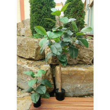 Decorative rubber tree FRODELINDE, artificial trunk, green, 4ft/120cm