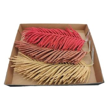 Artificial palm fronds Areca ALANEA, 15 pieces, yellow-orange-red, 18"/45cm