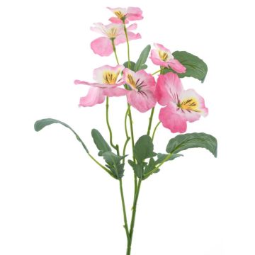 Decorative branch Pansy SIREL, pink-yellow, 26"/65cm