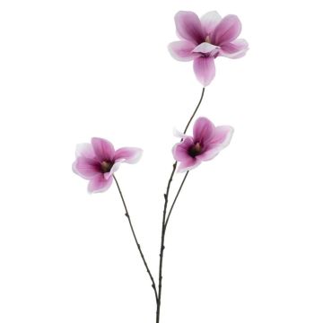 Artificial branch Magnolia FLAVA, dark pink-white, 33"/85cm