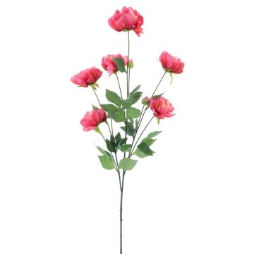 Artificial peony branch ARUMA, fuchsia, 4ft/125cm