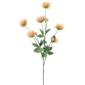 Artificial peony branch ARUMA, peach, 4ft/125cm