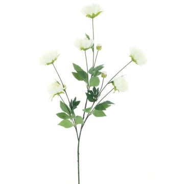 Artificial peony branch ARUMA, white, 4ft/125cm