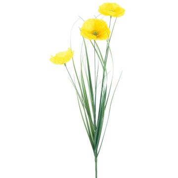 Artificial grass Poppy RESNA on spike, yellow, 20"/50cm