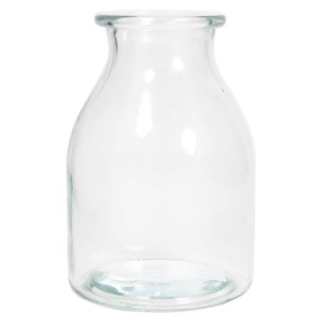Flower vase ETIENNE, glass, clear, 7"/18cm, Ø4.7"/12cm