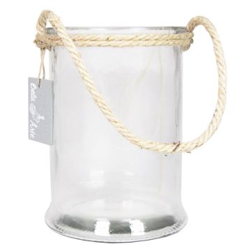 Candle jar ZULAI with handle, clear, 6.7"/17cm, Ø4.7"/12cm