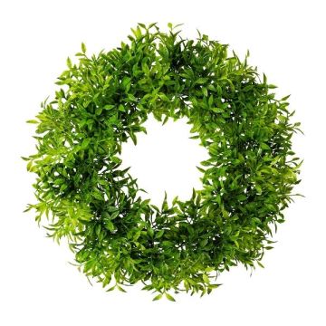 Decorative myrtle wreath LENRE, green, Ø12"/30cm