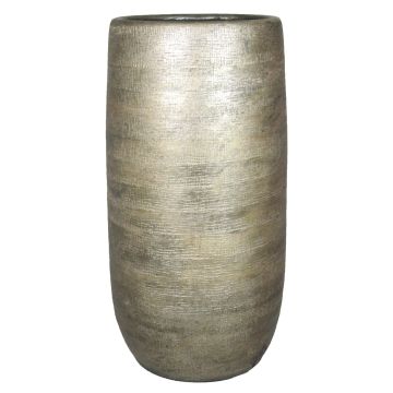 Flower vase made of ceramic AGAPE with texture, gold, 24"/60cm, Ø11"/29cm