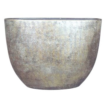 Flowerpot made of ceramic AGAPE oval with texture, gold, 20"x8"x14"/50x20x36cm