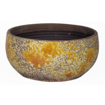 Bowl TSCHIL made of ceramic, rustic, colour gradient, ochre yellow-brown, 6.7"/17cm, Ø14"/35cm