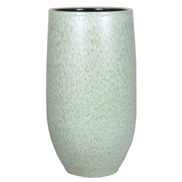 Ceramic vase ELIEL, speckled, mint green-white, 18"/45cm, Ø8"/20cm