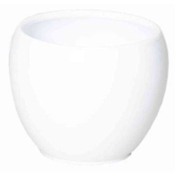 White ceramic flower pot URMIA BASAR, 4.5"/11,5cm, Ø5.5"/14cm