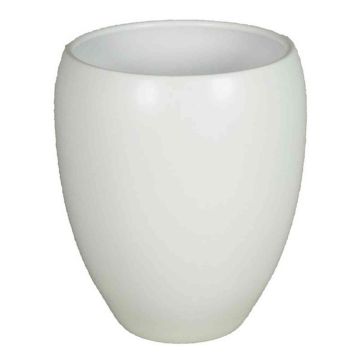 White matt flower pot URMIA MONUMENT, ceramic, 7.5"/19cm, Ø6.3"/16cm