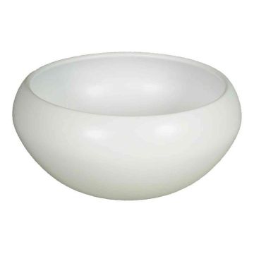 White matt plant bowl URMIA LAKE, ceramic, 4.7"/12cm, Ø10"/26cm