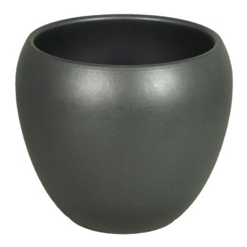 Flower pot URMIA BASAR, ceramic, anthracite matt, 9"/24cm, Ø11"/27cm