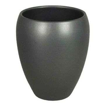 Anthracite matt flower pot URMIA MONUMENT, ceramic, 9"/23,5cm, Ø8"/20cm