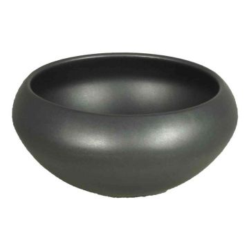 Anthracite matt plant bowl URMIA LAKE, ceramic, 4.7"/12cm, Ø10"/26cm