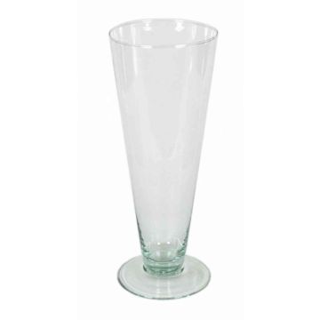 Table vase on foot WANJA, glass, clear, 11"/29cm, Ø4.7"/12cm