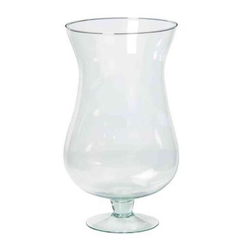 Glass flower vase KOFFI, with foot, clear, 12"/30cm, Ø6.3"/16cm