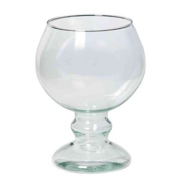 Decorative glass vase JEOMA with foot, clear, 7.5"/19cm, Ø5.5"/14cm