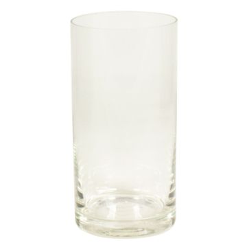 Cylindrical flower vase made of glass SANSA OCEAN, clear, 8"/20cm, Ø4"/10cm