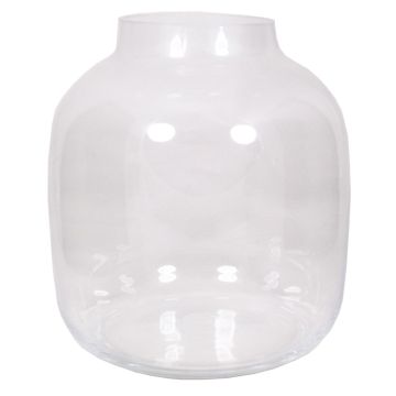 Decorative vase made of glass GEORGIA OCEAN, clear, 11"/29cm, Ø10"/26cm