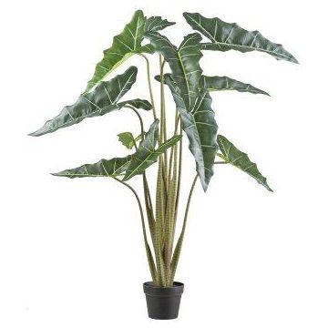 Artificial plant Alocasia Sanderiana NARLO, decorative pot, green, 4ft/130cm