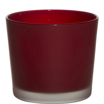 Flower pot made of glass ALENA FROST, red matt, 4.9"/12,5cm, Ø5.7"/14,5cm