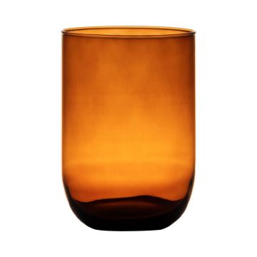 Glass vase MARISA, orange-brown-clear, 8"/20cm, Ø5.5"/14cm