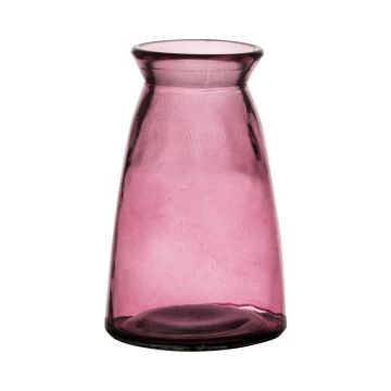 Table vase TIBBY made of glass, pink-clear, 5.7"/14,5cm, Ø3.7"/9,5cm