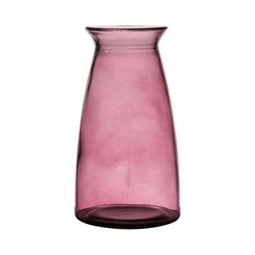 Table vase TIBBY made of glass, pink-clear, 9"/23,5cm, Ø4.9"/12,5cm