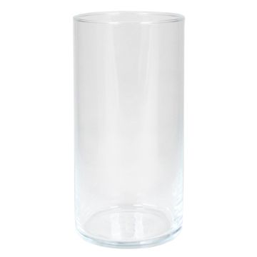 Cylindrical flower vase SANYA OCEAN, glass, clear, 8"/20cm, Ø4"/10,1cm