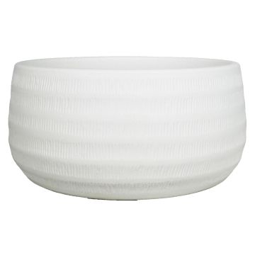 Ceramic fruit bowl TIAM with grooves, white matt, 5.5"/14cm, Ø11"/29cm