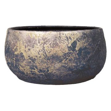 Ceramic bowl in retro style MAGO, washed effect, gold, 5.5"/14cm, Ø11"/29cm